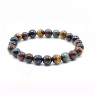 Pulsera 6mm Proteccion, Ojo de Tigre, Toro, Halcon